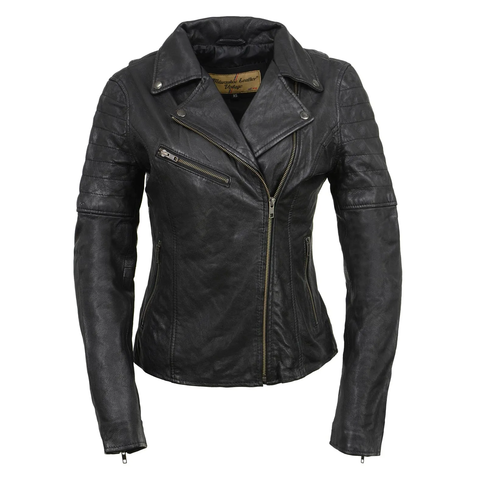 Milwaukee Leather Black Vintage Motorcycle Inspired Vegan Tan Fashion