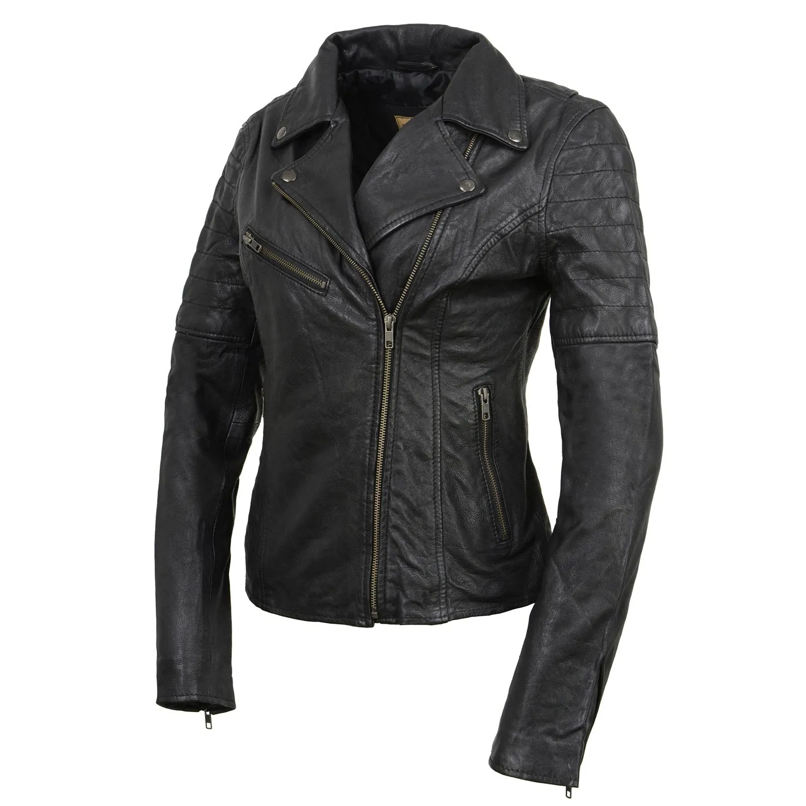 Milwaukee Leather Black Vintage Motorcycle Inspired Vegan Tan Fashion