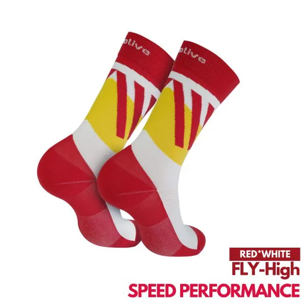 Motive Sock Speed Performance Fly - High Crew Red/White