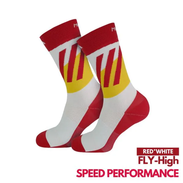 Motive Sock Speed Performance Fly - High Crew Red/White