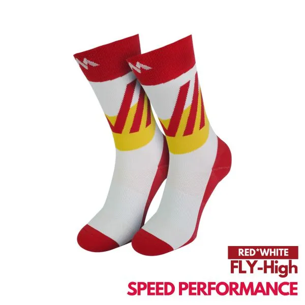 Motive Sock Speed Performance Fly - High Crew Red/White