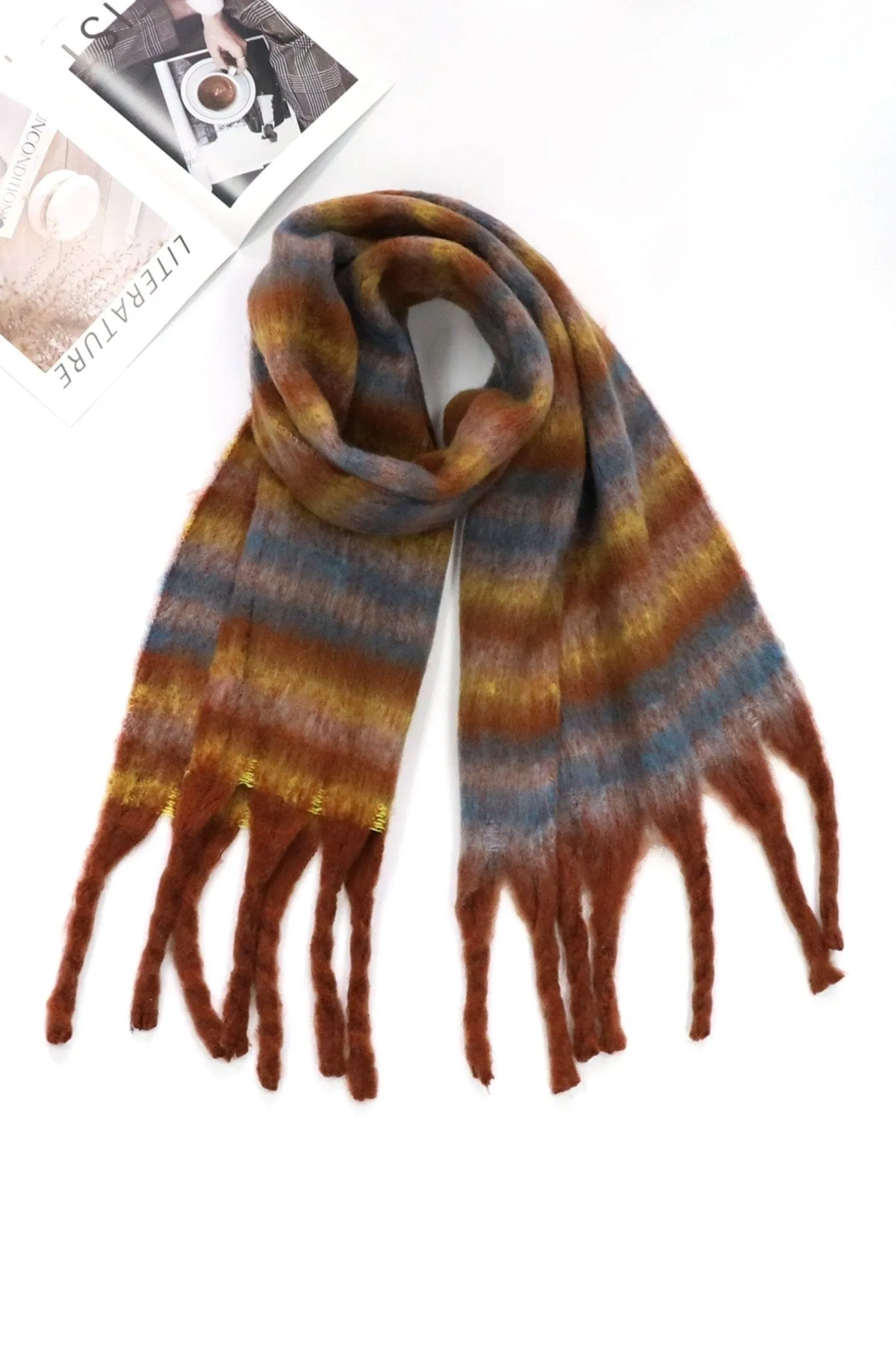 MS0323 Lily Multi Color Striped Scarf