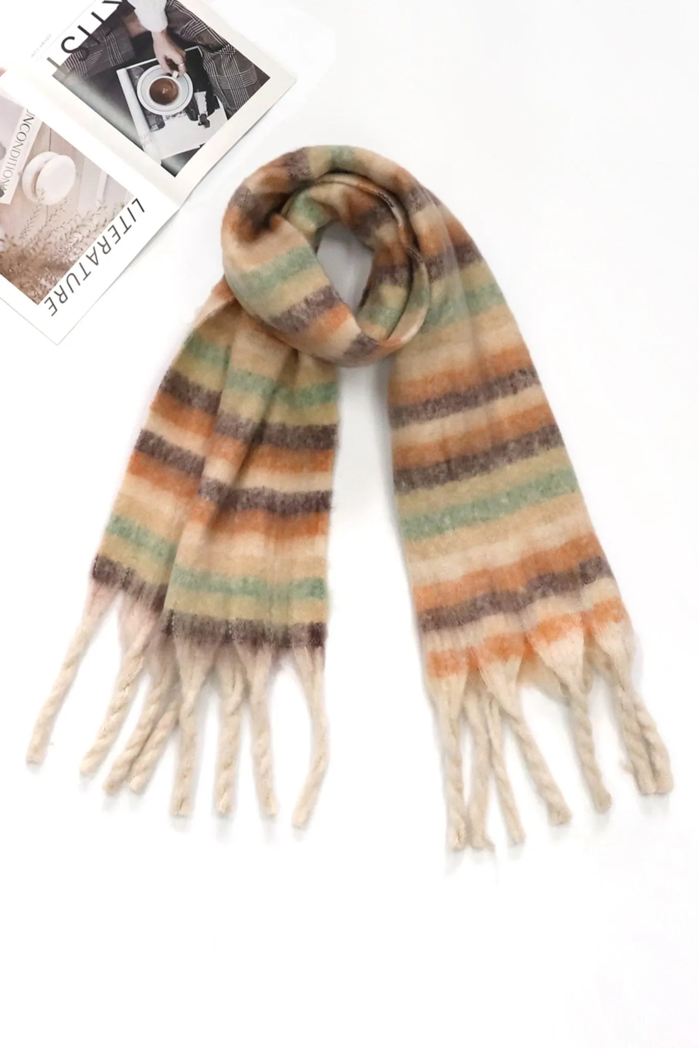 MS0323 Lily Multi Color Striped Scarf