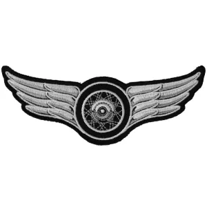 P3845 Winged Wheel Small Iron on Biker Patch