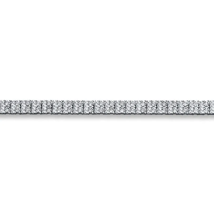 Pre-Owned Kay Silver 1/4ct Round Diamond Baguette Tennis Bracelet