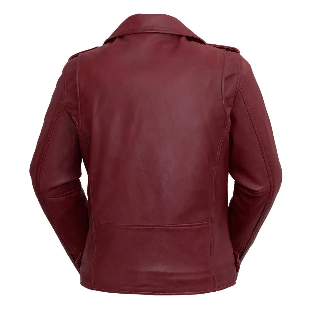 Rebel Womens Leather Jacket Oxblood