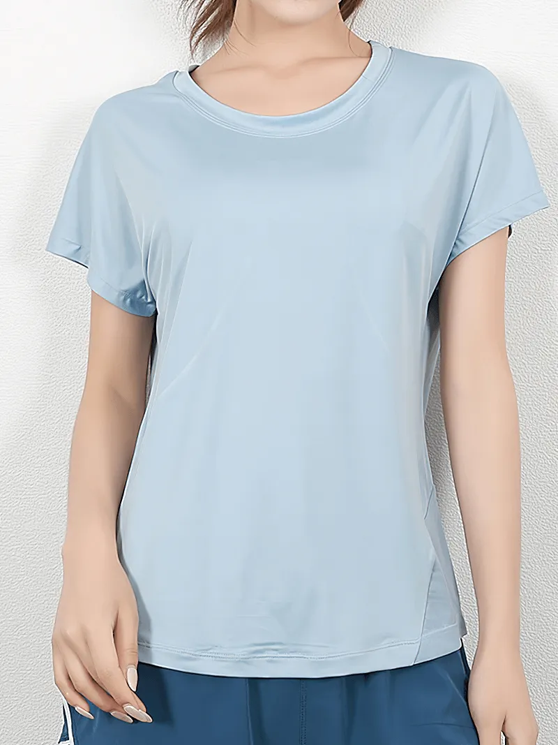 Short Sleeves Mesh Loose Yoga T-Shirt with Beautifull Back - SF1432