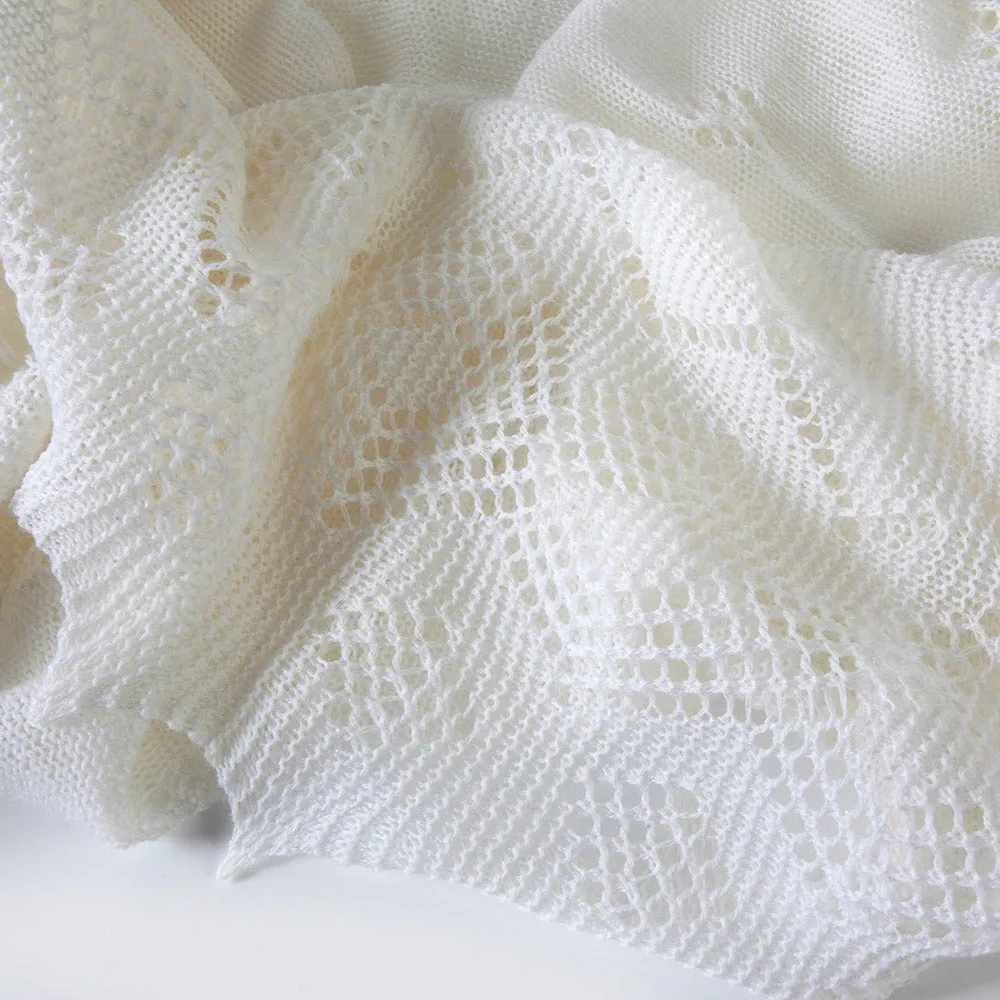 Super-fine Merino Wool Christening Shawl