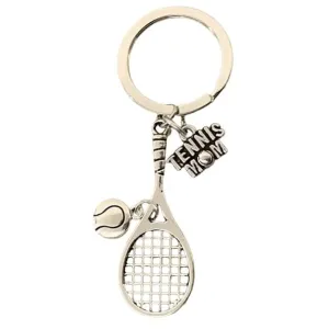 Tennis Racket Keychain with Tennis Mom Charm