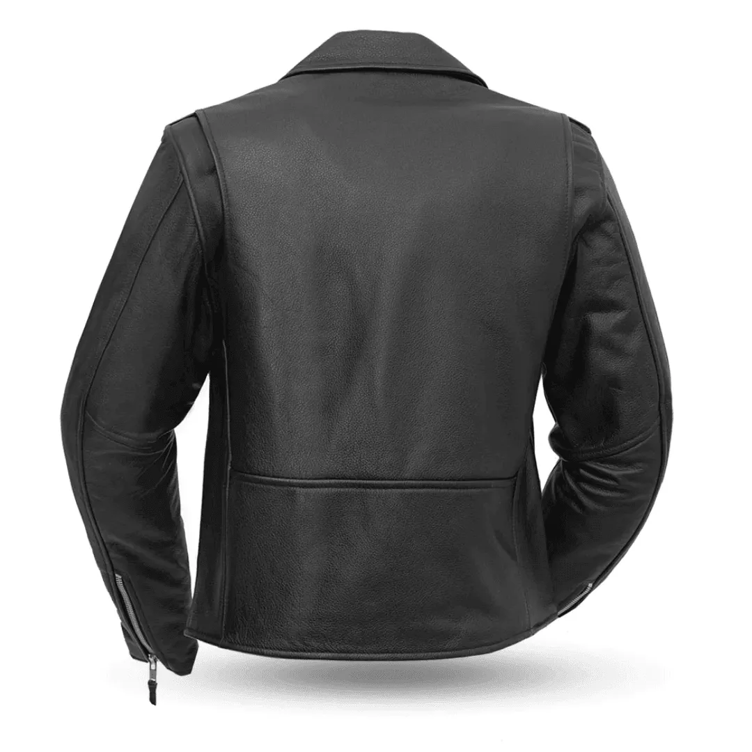 Womens Classic Leather Motorcycle Jacket | The Alley