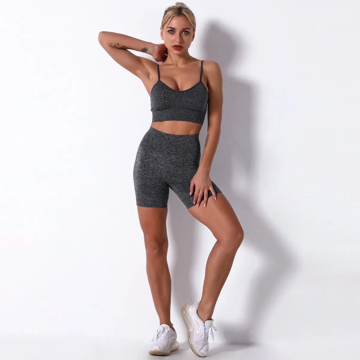 Yoga Set  Workout Shorts Sportswear Fitness Ensembles Sports Wear Women Outfits